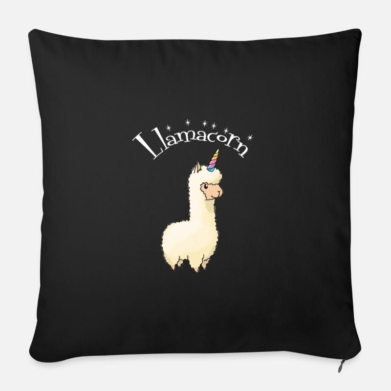 Lamacorn - Coussin et housse de 45 x 45 cm - noir