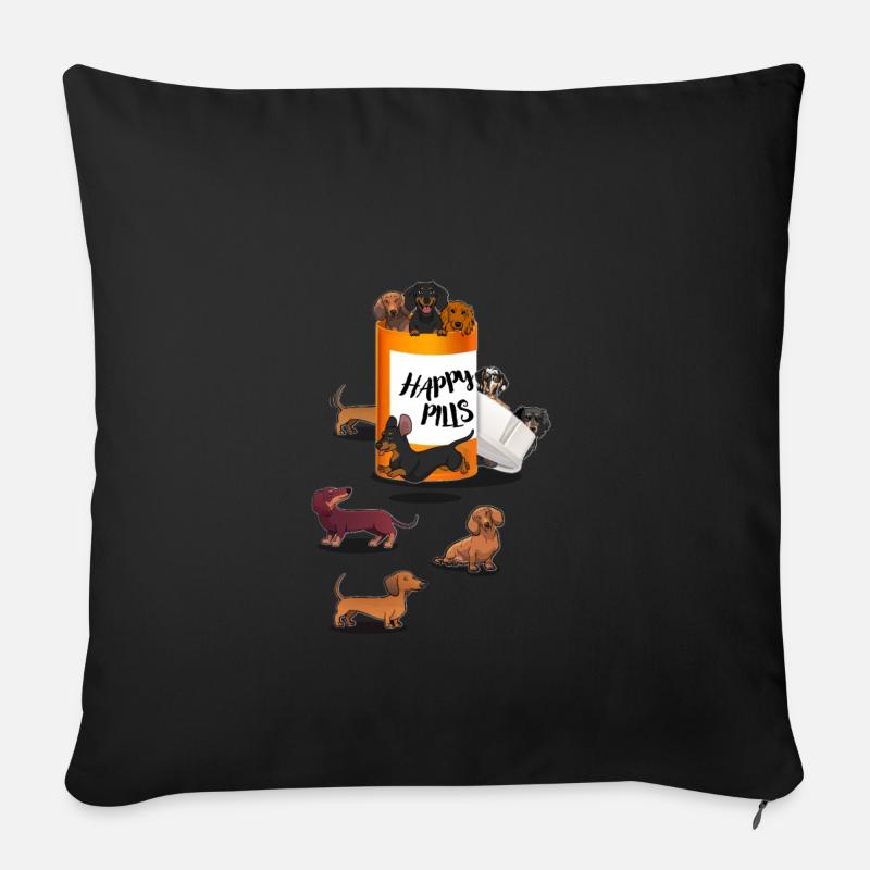 Dackel - Sofakissen mit Füllung 45 x 45 cm - Schwarz