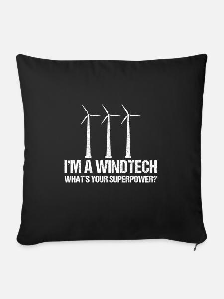 Windturbinentechniker Windpark Windkraft - Sofakissen mit Füllung 45 x 45 cm - Schwarz