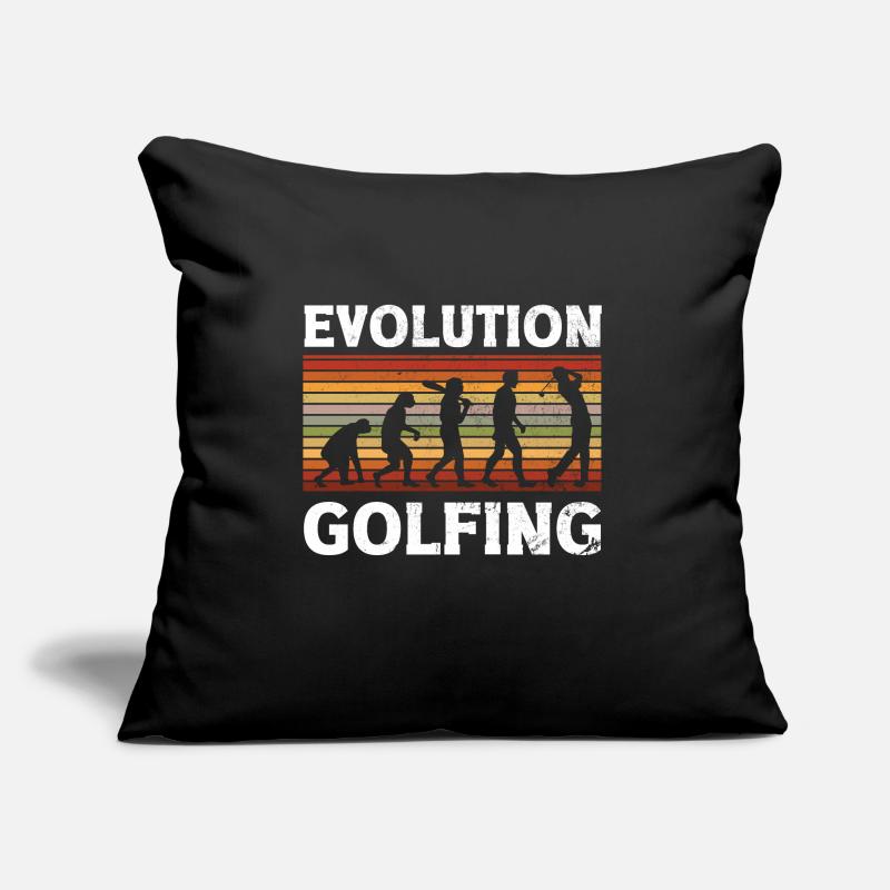 Évolution du golf du singe au golf masculin Coussin et housse de 45 x 45 cm