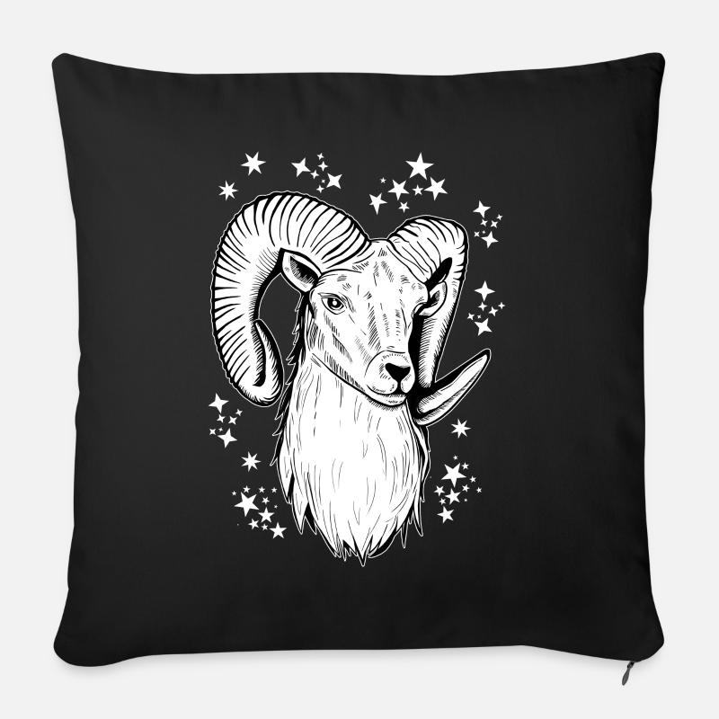 Widder Astrologie Geburtstag - Sofakissen mit Füllung 45 x 45 cm - Schwarz