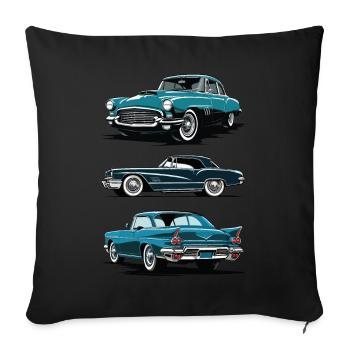 Vintage cars. Classic cars. - Sofa pillow with filling 45cm x 45cm - black - Front