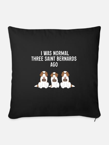 Bernhardiner St. Bernhardshund Hund - Sofakissen mit Füllung 45 x 45 cm - Schwarz