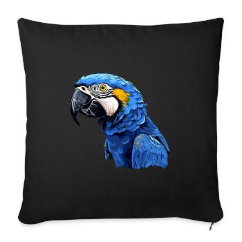 Hyacinth Macaw - Sofa pillow with filling 45cm x 45cm - black - Front