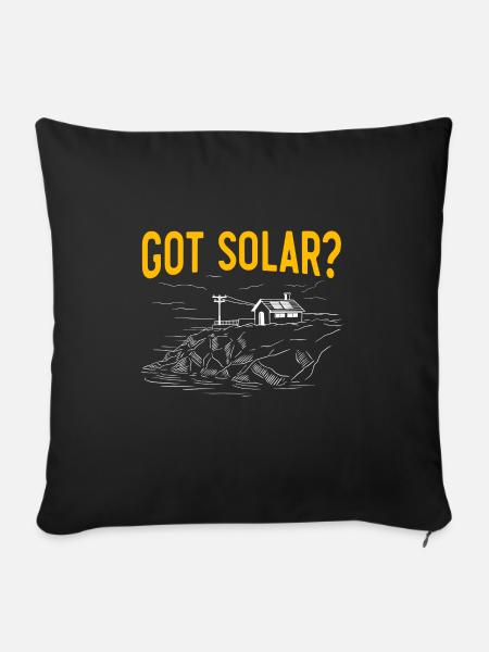 Solarmodul Solarenergie Solarstrom - Sofakissen mit Füllung 45 x 45 cm - Schwarz