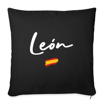 León - Sofa pillow with filling 45cm x 45cm - black - Front