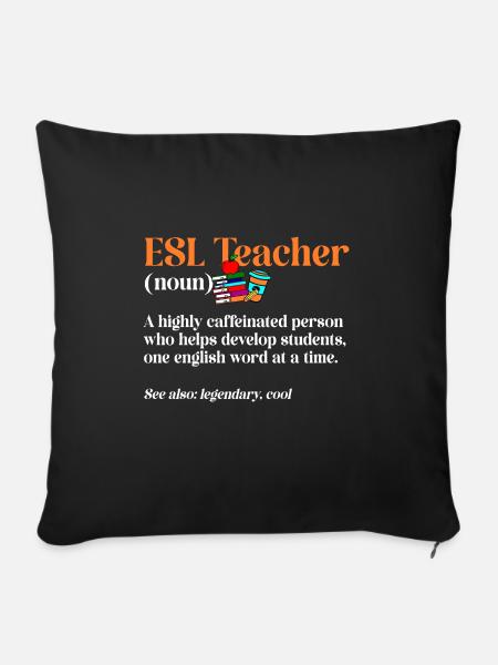 Lehrkraft Englisch Zweitsprache Fremdsprache - Sofakissen mit Füllung 45 x 45 cm - Schwarz