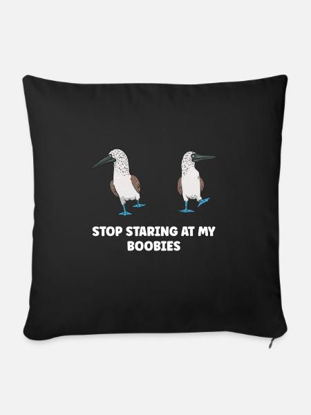 Blaufußtölpel Blue-footed Booby Seevogel - Sofakissen mit Füllung 45 x 45 cm - Schwarz