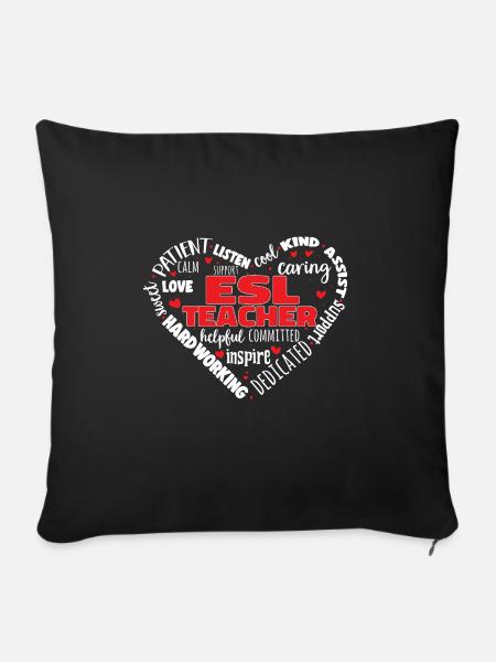 Lehrkraft Englisch Zweitsprache Fremdsprache - Sofakissen mit Füllung 45 x 45 cm - Schwarz