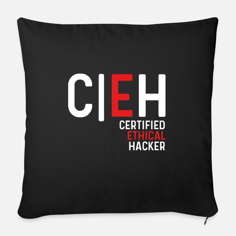 Certified Ethical Hacker Cyber Security Hacking - Sofakissen mit Füllung 45 x 45 cm - Schwarz