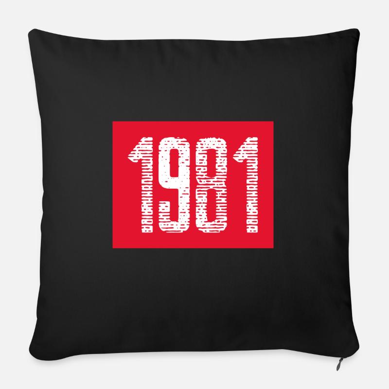 1981 - Sofakissen mit Füllung 45 x 45 cm - Schwarz
