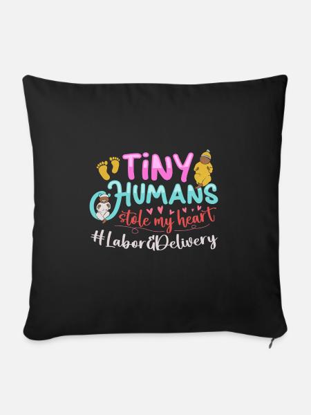 Krankenschwester Baby Entbindungsschwester - Sofakissen mit Füllung 45 x 45 cm - Schwarz