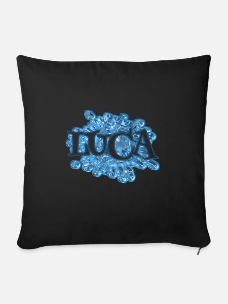 Wassertropfen für Luca Luca Name - Sofakissen mit Füllung 45 x 45 cm - Schwarz