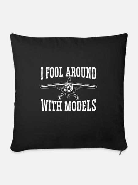 Ferngesteuertes Flugzeug Modellflugzeug - Sofakissen mit Füllung 45 x 45 cm - Schwarz