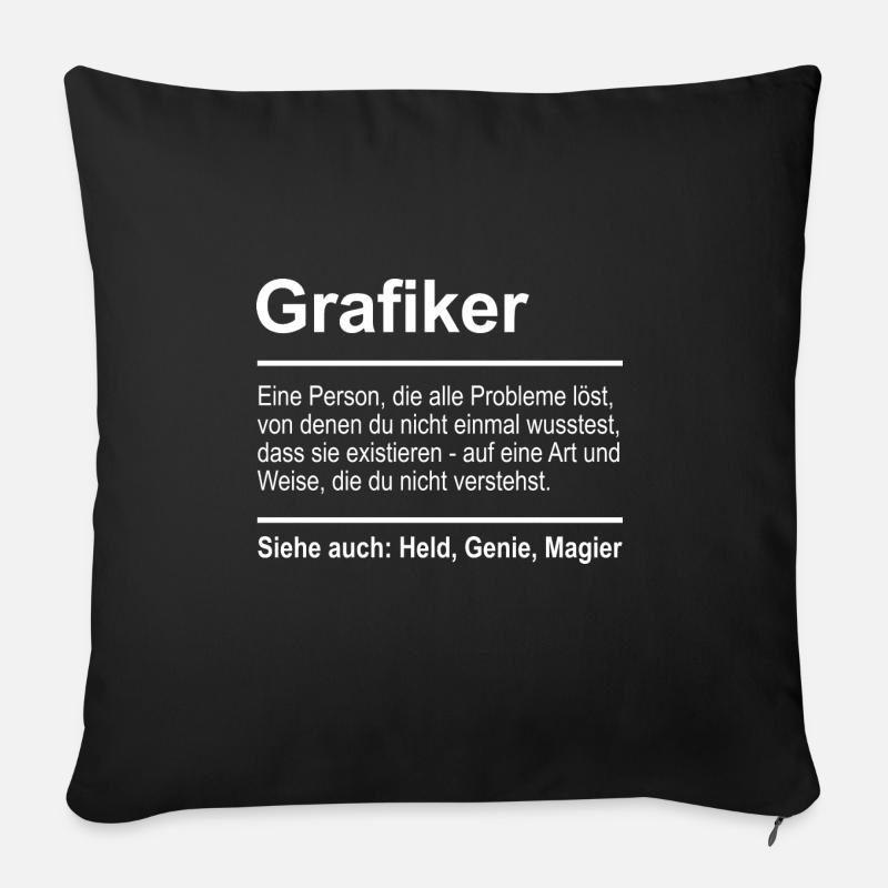 Grafiker - Sofakissen mit Füllung 45 x 45 cm - Schwarz