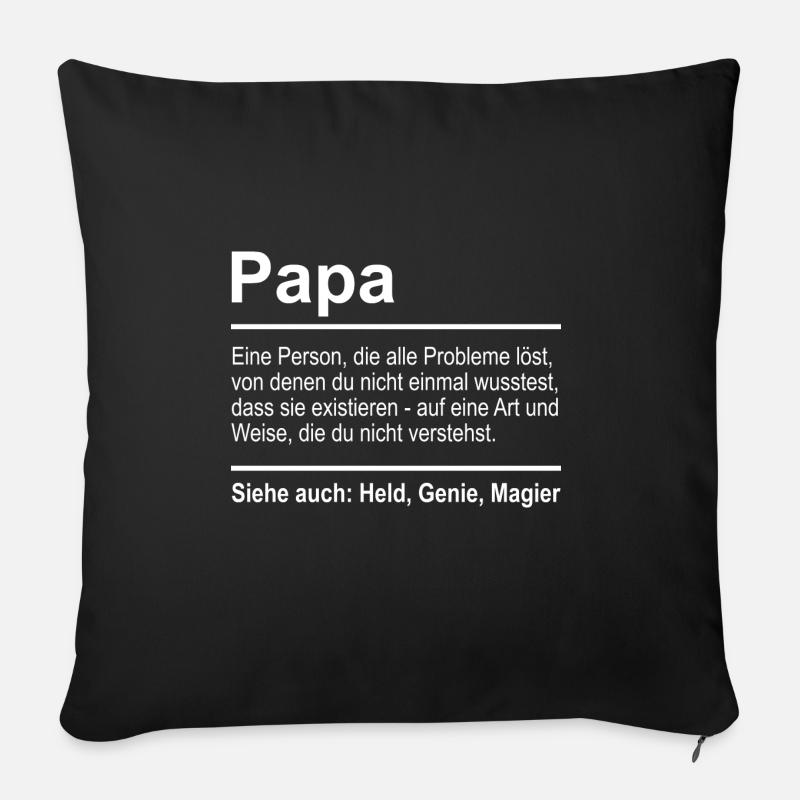Papa - Coussin et housse de 45 x 45 cm - noir