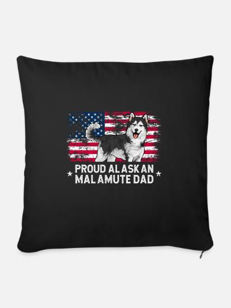 Alaskan Malamute Hund - Sofakissen mit Füllung 45 x 45 cm - Schwarz