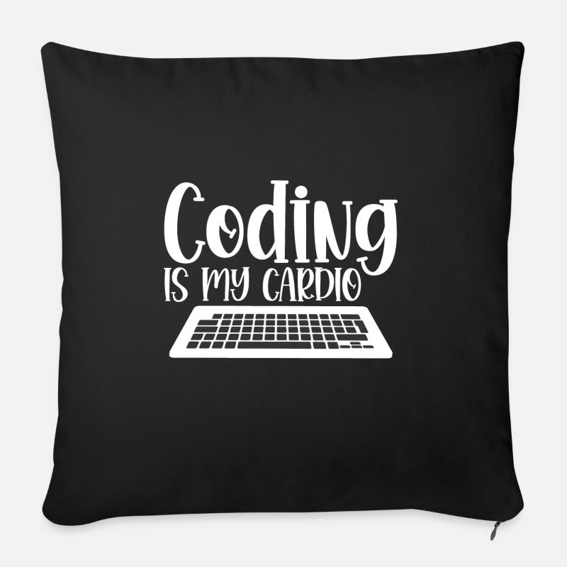 Coding Is My Cardio 4 - Sofakissen mit Füllung 45 x 45 cm - Schwarz