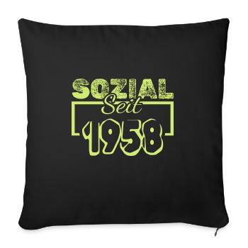 Travailleur social 1958 - Coussin et housse de 45 x 45 cm - noir - Devant