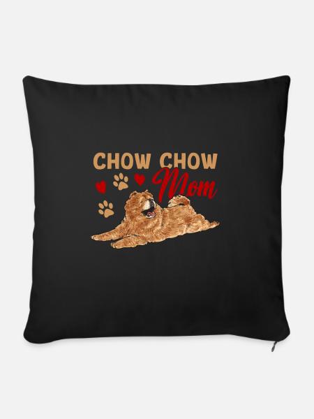 Chow Chow Hund - Sofakissen mit Füllung 45 x 45 cm - Schwarz
