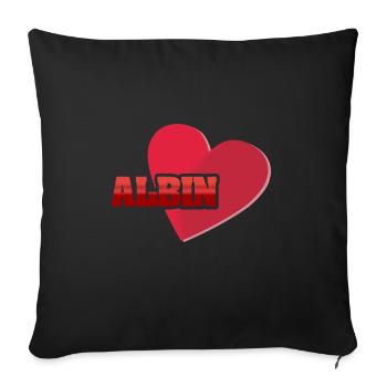 Geschenk für Albin - Sofakissen mit Füllung 45 x 45 cm - Schwarz - Vorne