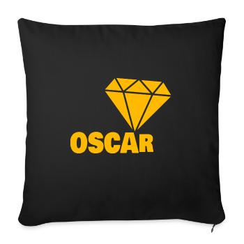 Gift for Oscar - Sofa pillow with filling 45cm x 45cm - black - Front