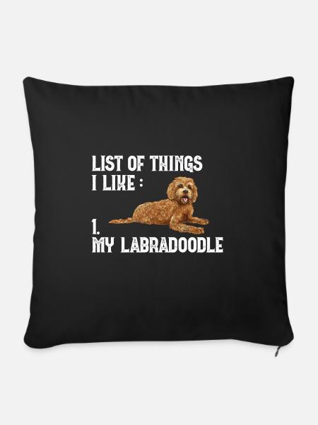 Labradoodle Hund - Sofakissen mit Füllung 45 x 45 cm - Schwarz