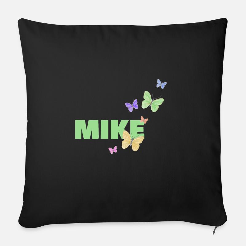 Vorname Mike - Sofakissen mit Füllung 45 x 45 cm - Schwarz