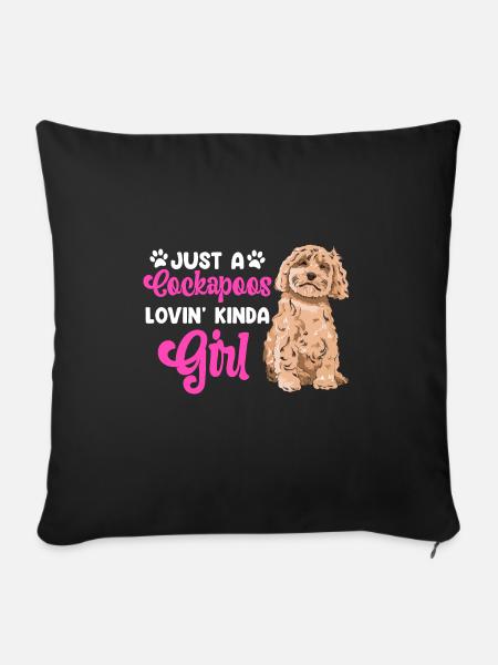 Cockapoo Hund - Sofakissen mit Füllung 45 x 45 cm - Schwarz