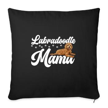 Labradoodle Hund - Sofakissen mit Füllung 45 x 45 cm - Schwarz - Vorne