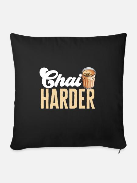 Chai Tee Masala Chai - Sofakissen mit Füllung 45 x 45 cm - Schwarz