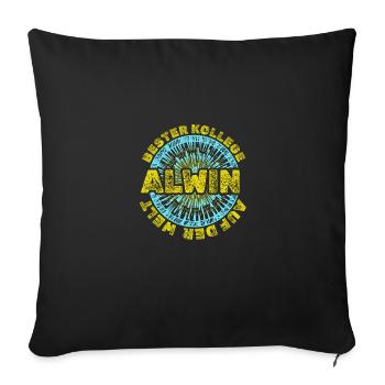 Alwin comme prénom - Coussin et housse de 45 x 45 cm - noir - Devant