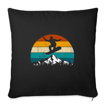 Snowboard, Halfpipe, Wintersport, Retro Sunset - Sofakissen mit Füllung 45 x 45 cm - Schwarz - Vorne