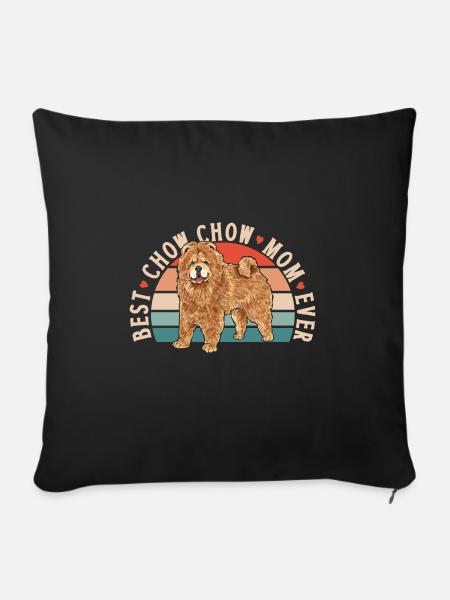 Chow Chow Hund - Sofakissen mit Füllung 45 x 45 cm - Schwarz