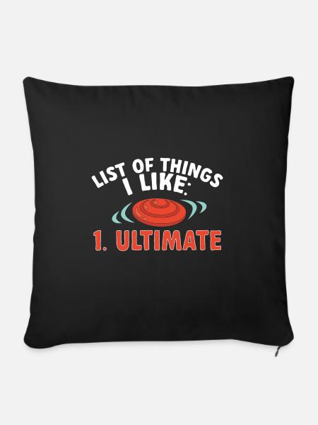 Ultimate Frisbee Wurfscheibe - Sofakissen mit Füllung 45 x 45 cm - Schwarz