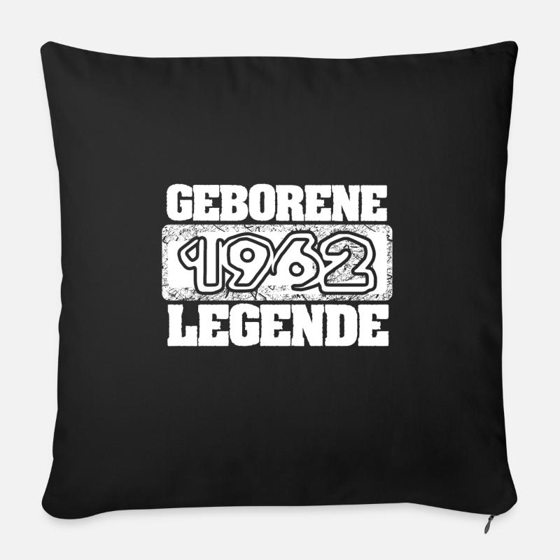 Geschenkidee 1962 - Sofakissen mit Füllung 45 x 45 cm - Schwarz