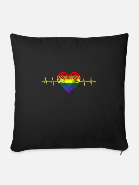 LGBTQ, CSD, Pride - Sofakissen mit Füllung 45 x 45 cm - Schwarz