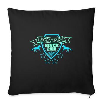 Horse 2010 - Sofa pillow with filling 45cm x 45cm - black - Front