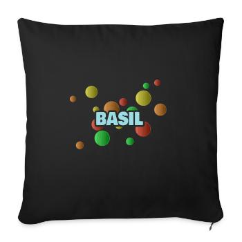 Geschenk für Basil - Sofakissen mit Füllung 45 x 45 cm - Schwarz - Vorne