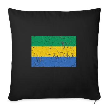 Country: Gabon - Sofa pillow with filling 45cm x 45cm - black - Front