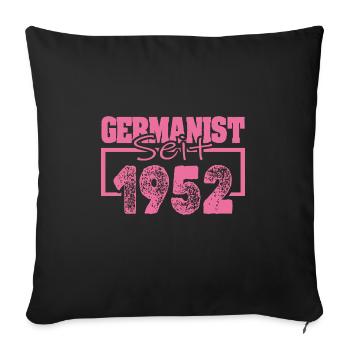 Germanist 1952 - Sofa pillow with filling 45cm x 45cm - black - Front