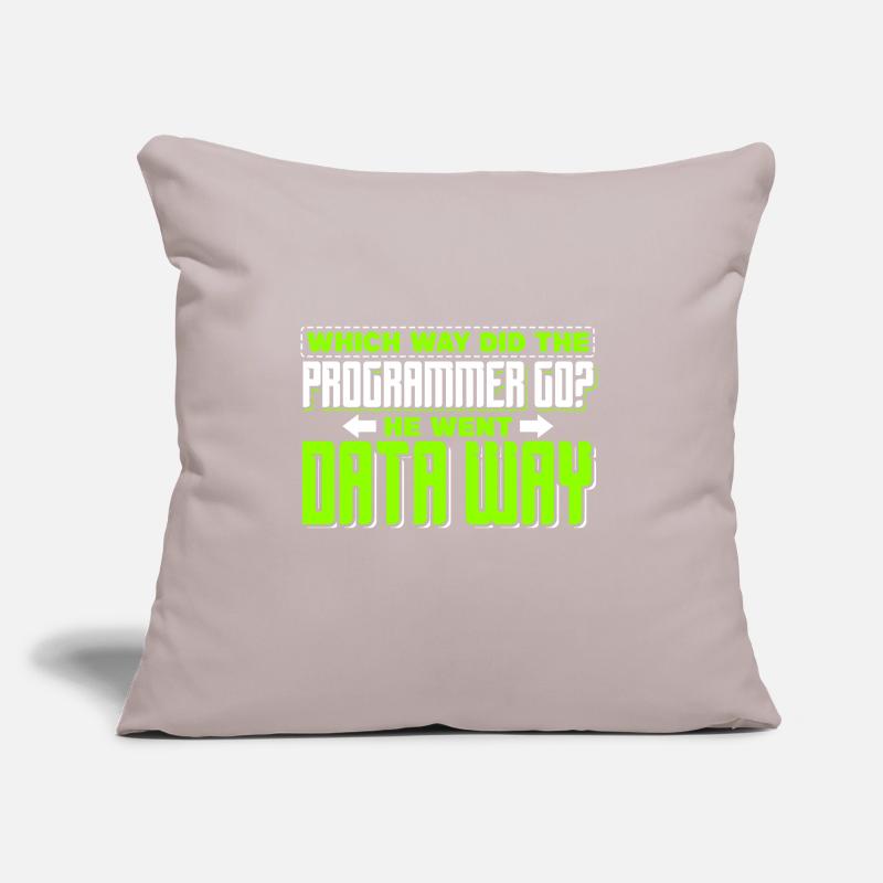 Programming - Which way did the programmer go? Sofa pillow with filling 45cm x 45cm