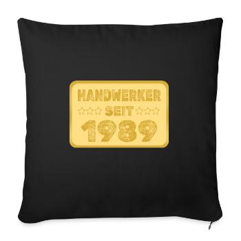 1989 - Sofa pillow with filling 45cm x 45cm - black - Front