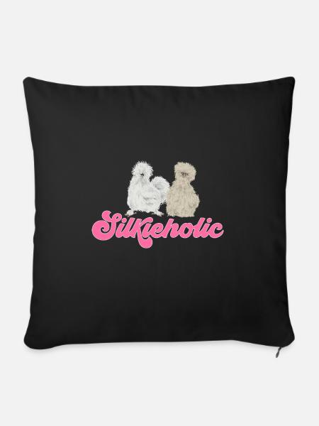 Seidenhuhn Silkie Chicken - Sofakissen mit Füllung 45 x 45 cm - Schwarz