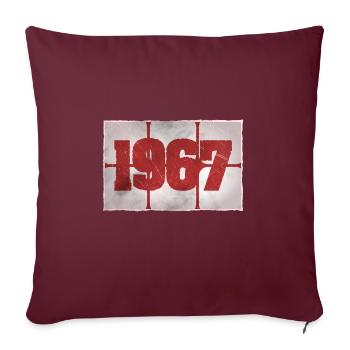 Born in 1967 - Sofa pillow with filling 45cm x 45cm - burgundy - Front