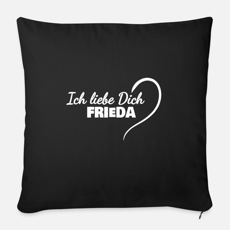LiebeDich Frieda - Sofakissen mit Füllung 45 x 45 cm - Schwarz
