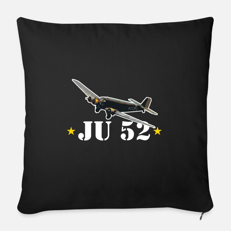 JU 52- Aunt JU - Sofakissen mit Füllung 45 x 45 cm - Schwarz