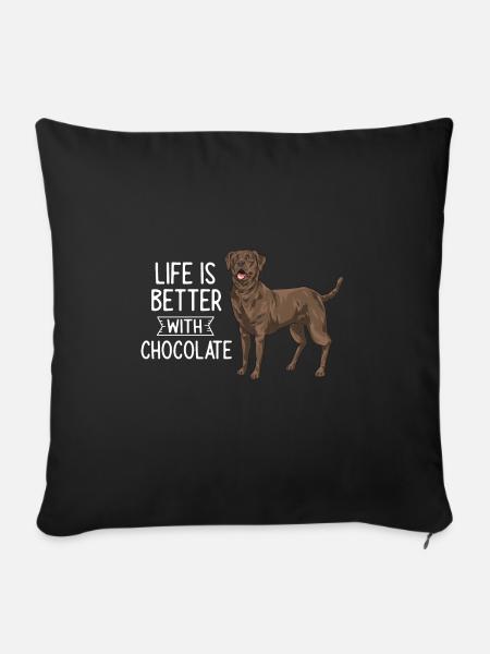 Chocolate Labrador Retriever Hund - Sofakissen mit Füllung 45 x 45 cm - Schwarz
