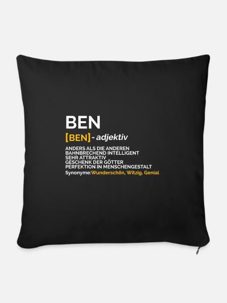 Ben - Sofakissen mit Füllung 45 x 45 cm - Schwarz