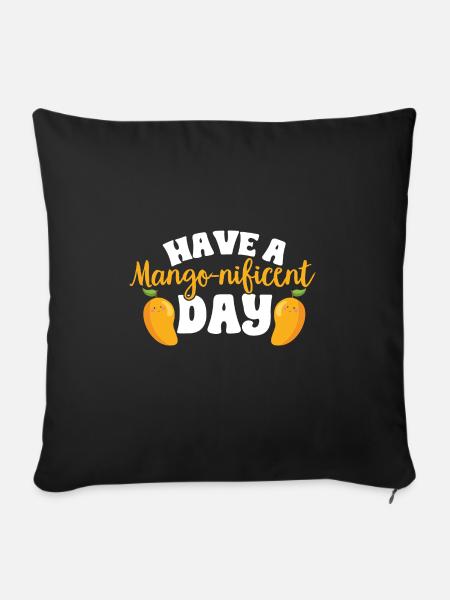 Mango Frucht Mango - Sofakissen mit Füllung 45 x 45 cm - Schwarz